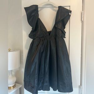 Mable Black puff sleeve mini dress